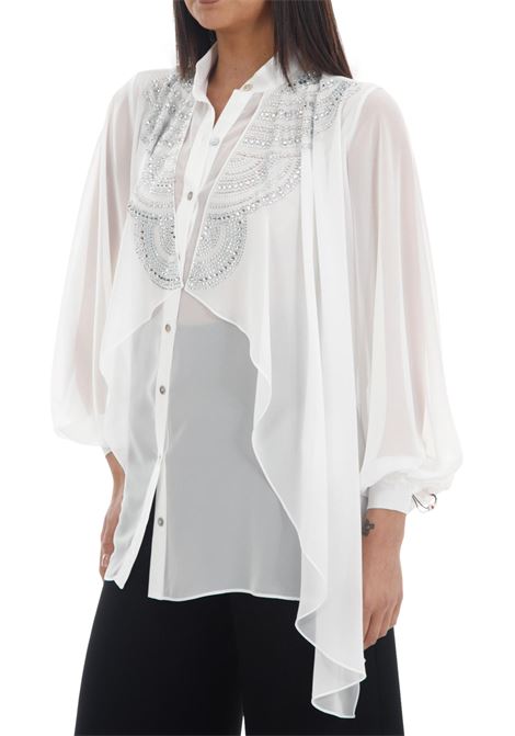 Chiffon shirt with ruffles and jewel appliqués GAI MATTIOLO | shirts | LV08911055